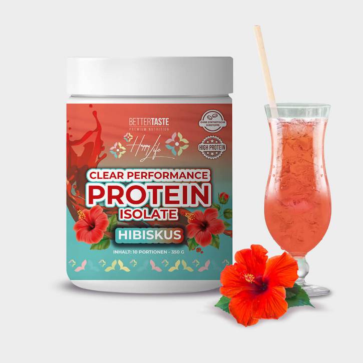 HAPPY LIFE - CLEAR PERFORMANCE PROTEIN ISOLATE – HIBISKUS