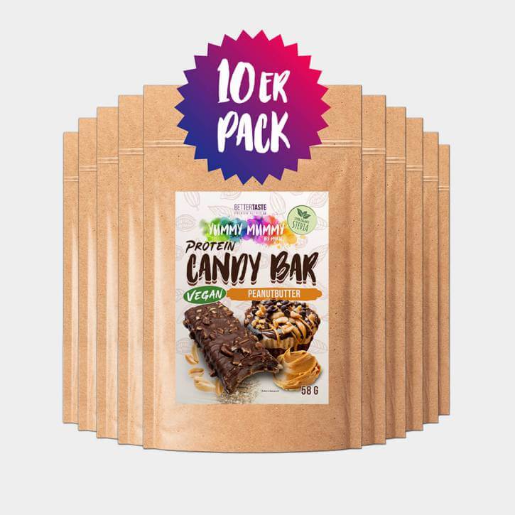 YUMMY MUMMY 10ER SET PROTEIN CANDY BAR – PEANUTBUTTER