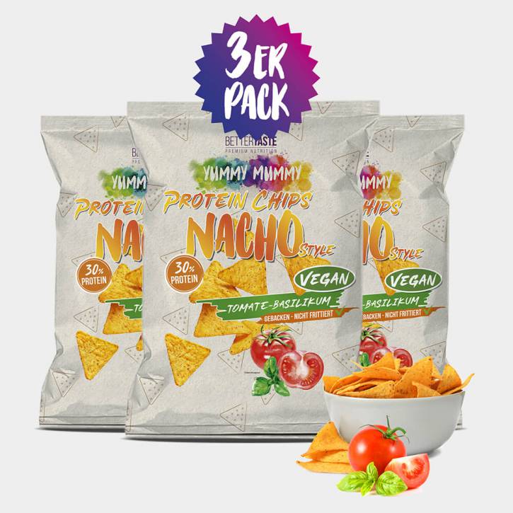 YUMMY MUMMY 3ER SET PROTEIN CHIPS NACHO STYLE – TOMATE-BASILIKUM