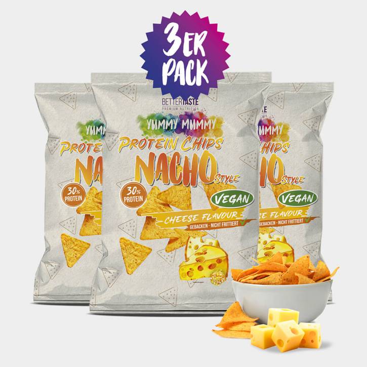 YUMMY MUMMY 3ER SET PROTEIN CHIPS NACHO STYLE CHEESE FLAVOUR