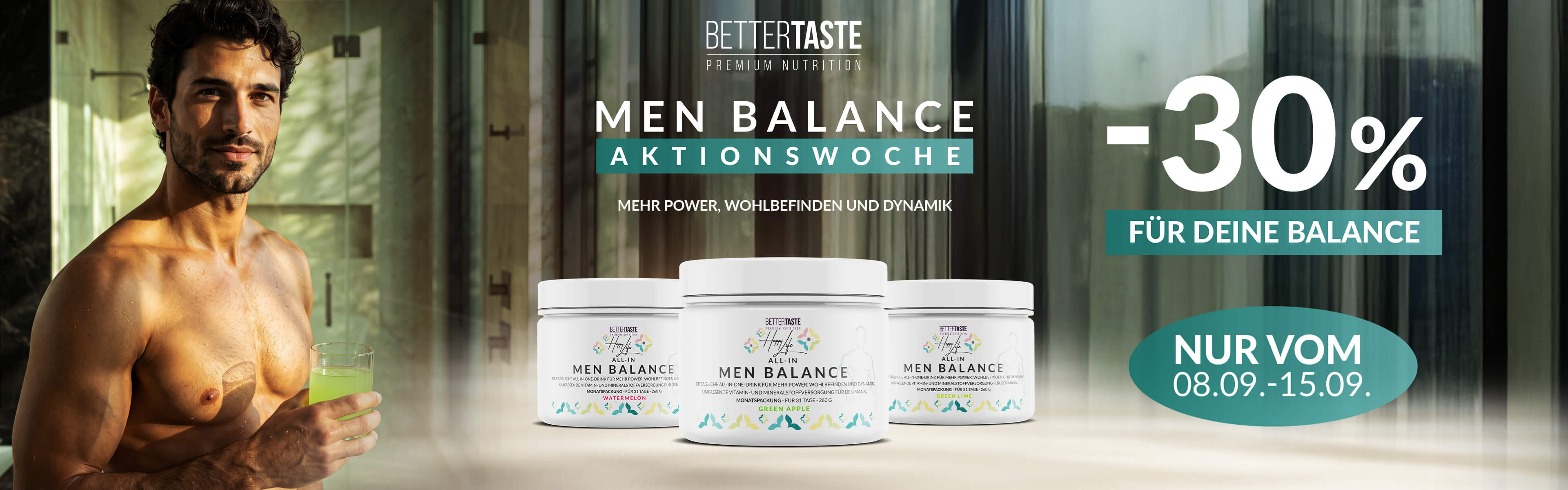 Men Balance Aktionswoche - 30 % Rabatt nur vom 08.09 bis 15.09