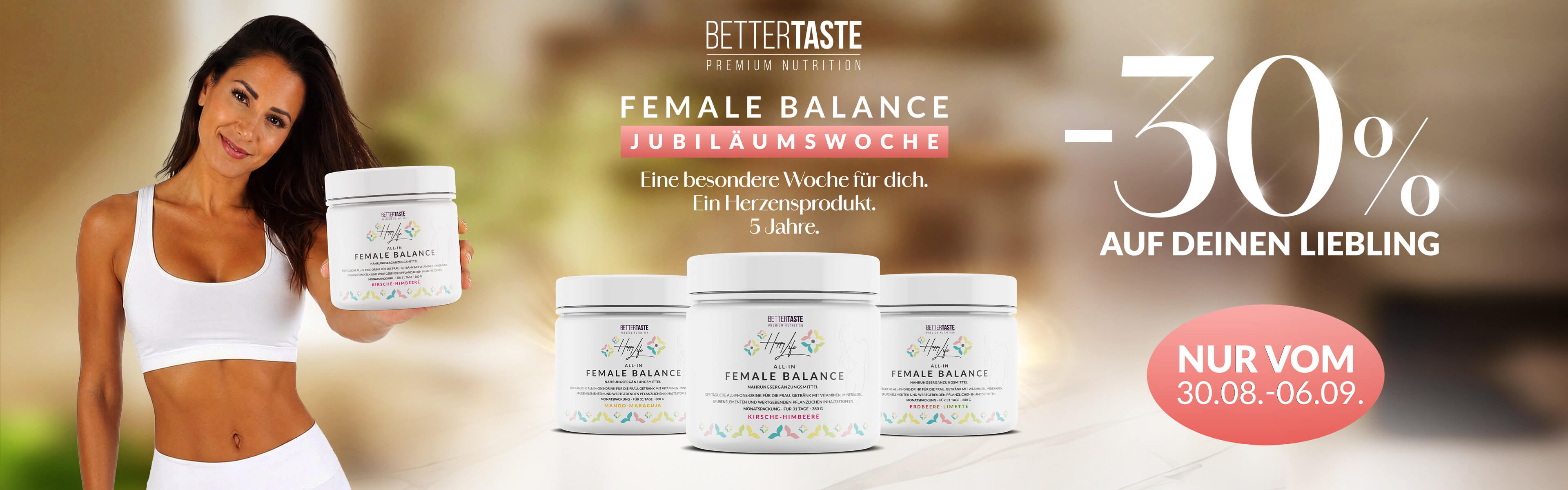 Female Balance Jubiläumswoche - 30 % auf Female Balance!