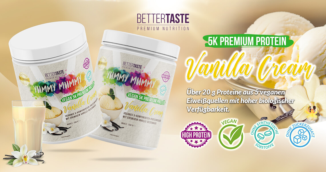  YUMMY MUMMY VEGAN 5K PREMIUM PROTEIN VANILLA CREAM