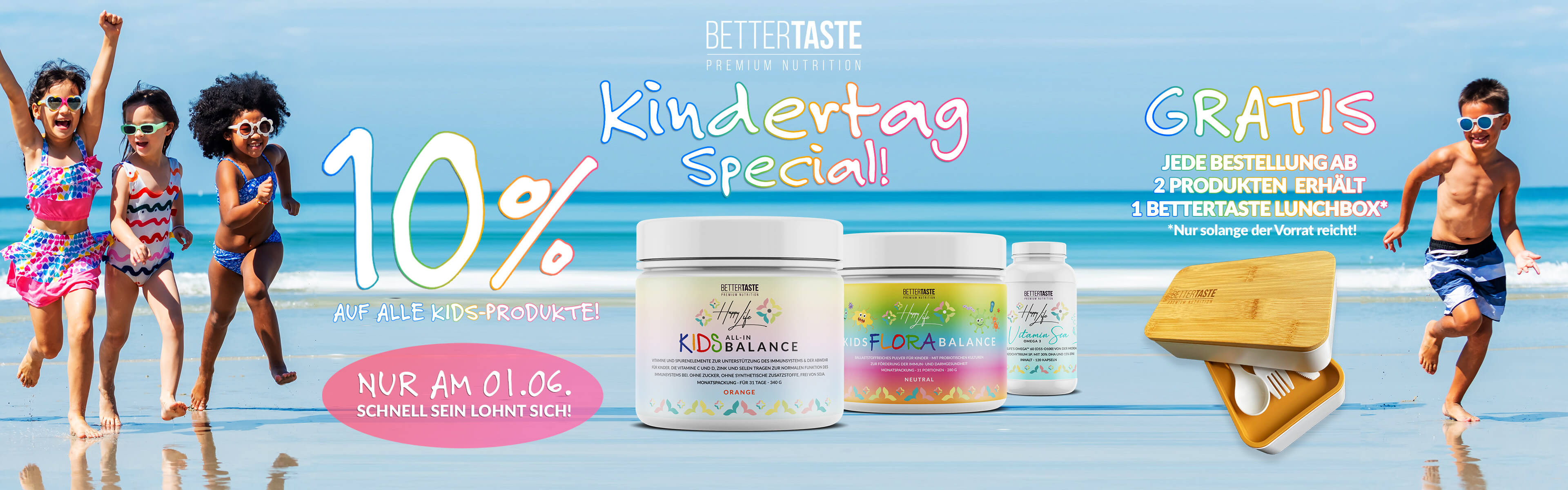 Kindertag Special - 10 % Rabatt auf alle Kids-Produkte