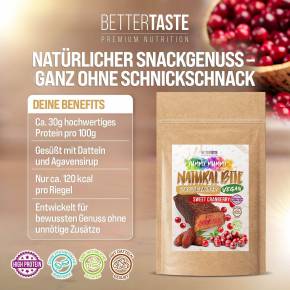 YUMMY MUMMY 10er Set NATURAL BITE PROTEIN BAR – CRANBERRY