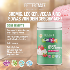 YUMMY MUMMY VEGANES PREMIUM PROTEIN RASPBERRY CREAM