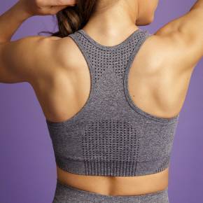 HEART & MOTION - SEAMLESS BASIC SPORTSBRA STONE GREY