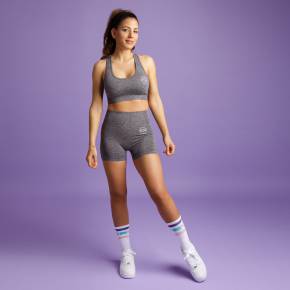 HEART & MOTION - SEAMLESS BASIC SPORTSBRA STONE GREY