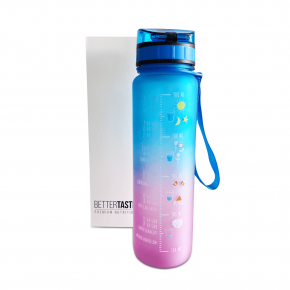 HAPPY LIFE - Premium Trinkflasche - Blue/Pink