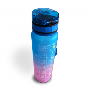 HAPPY LIFE - Premium Trinkflasche - Blue/Pink