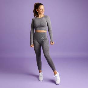 HEART & MOTION - SEAMLESS BASIC LONGSLEEVE STONE GREY