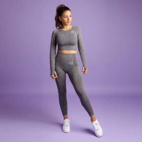 HEART & MOTION - SEAMLESS BASIC PANTS LONG STONE GREY