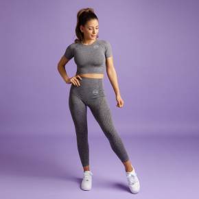 HEART & MOTION - SEAMLESS BASIC PANTS LONG STONE GREY