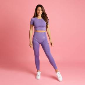 HEART & MOTION - SEAMLESS BASIC PANTS LONG LILAC