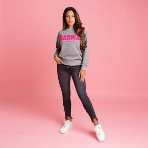 HEART & MOTION - KARMA SWEATER - GREY MELANGE/PINK