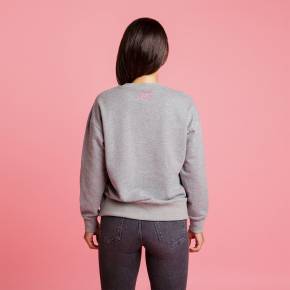 HEART & MOTION - KARMA SWEATER - GREY MELANGE/PINK