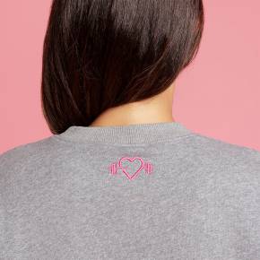 HEART & MOTION - KARMA SWEATER - GREY MELANGE/PINK